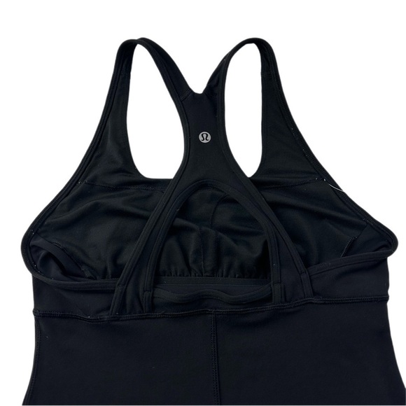 Lululemon Black Crossed Keyhole Tank Top Size 6 Built in Bra - Picture 5 of 7